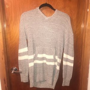 White & Gray Hood Sweater